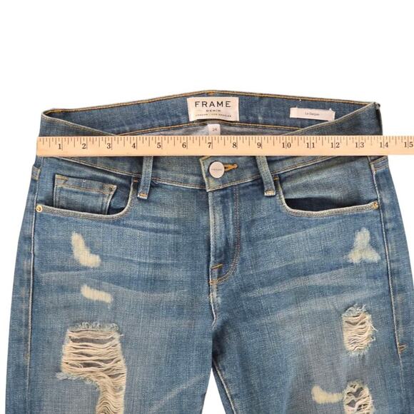 Frame Denim Le Garçon Distressed Jeans Size 24 - Picture 6 of 11
